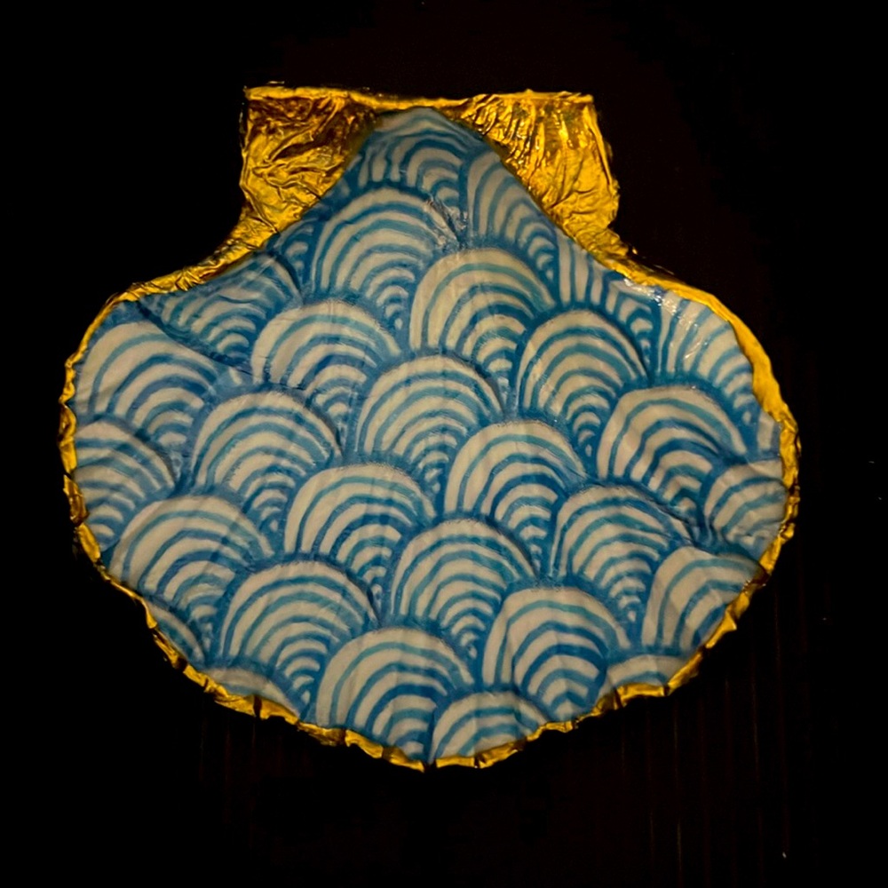 Hand made Decoupage and painted Seashell
